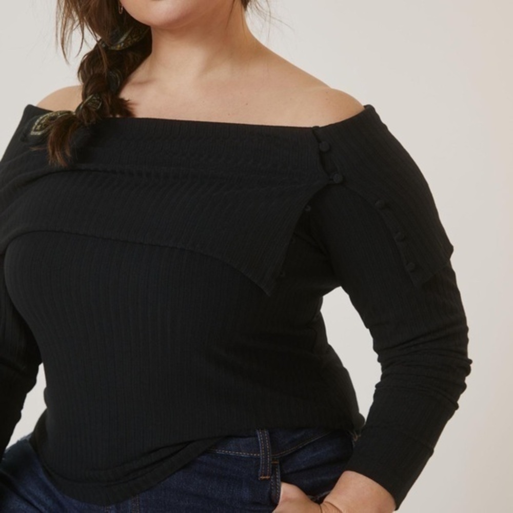 Anthropologie Ribbed Off-The-Shoulder Top